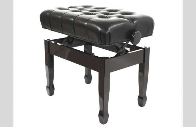 Steinhoven FS506PE "Cadenza" Polished Ebony Adjustable Height Concert Style Piano Stool - Image 1